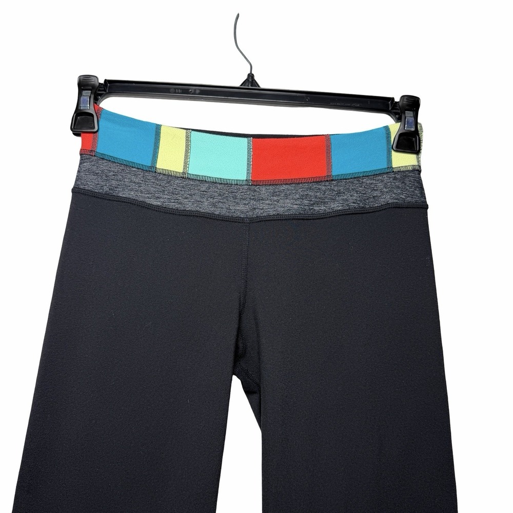 Lululemon Womens Groove Flare Yoga Reversible Pants 4 Black Colorblock Waist Y2K - Picture 8 of 16